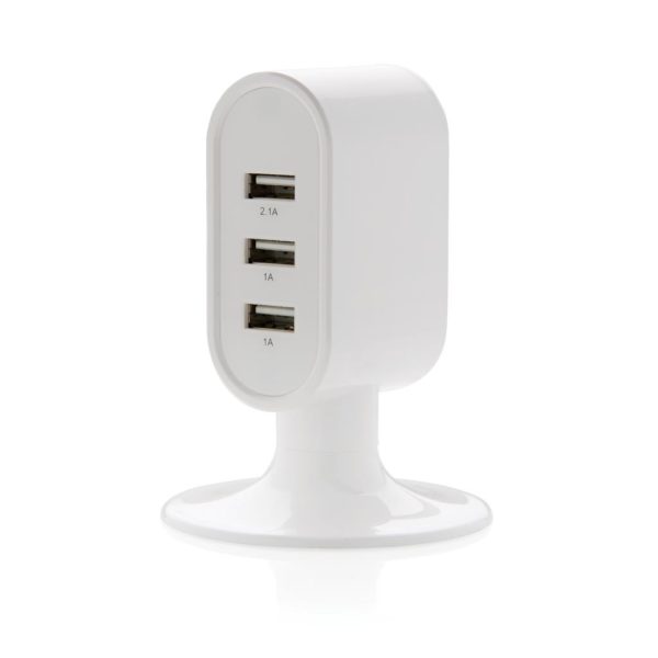 3 USB-juhtme võimekusega laadija, valge