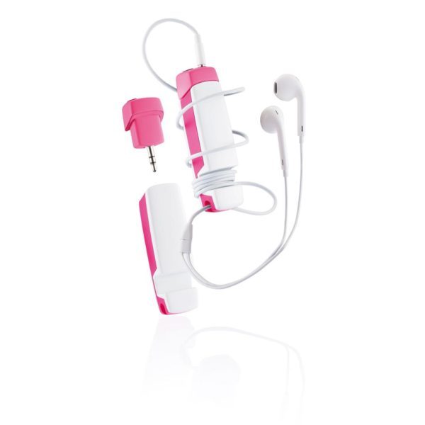 4-in-1 audio komplekt, roosa-valge
