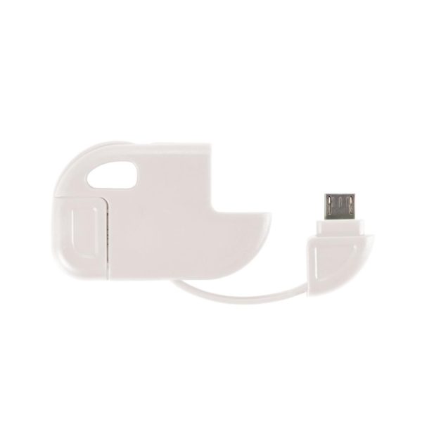 2 in 1 micro USB-kaabel, valge