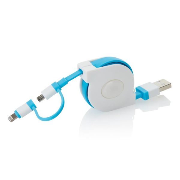 Laadija-kaabel iPhone, micro USB, sinine