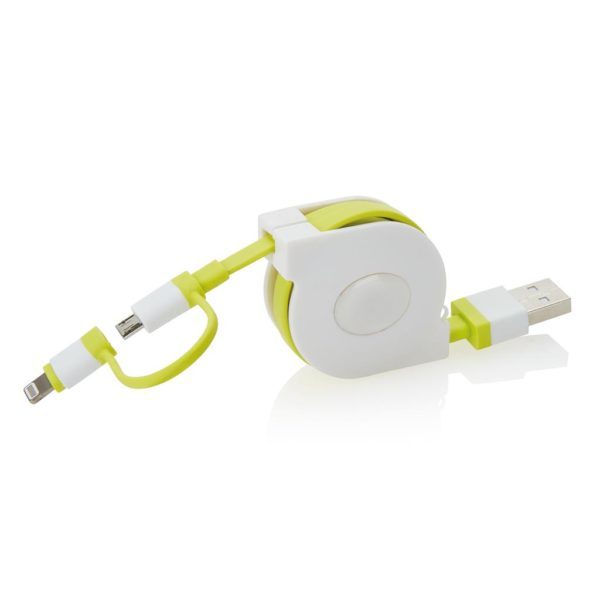 Laadija-kaabel iPhone, micro USB, roheline